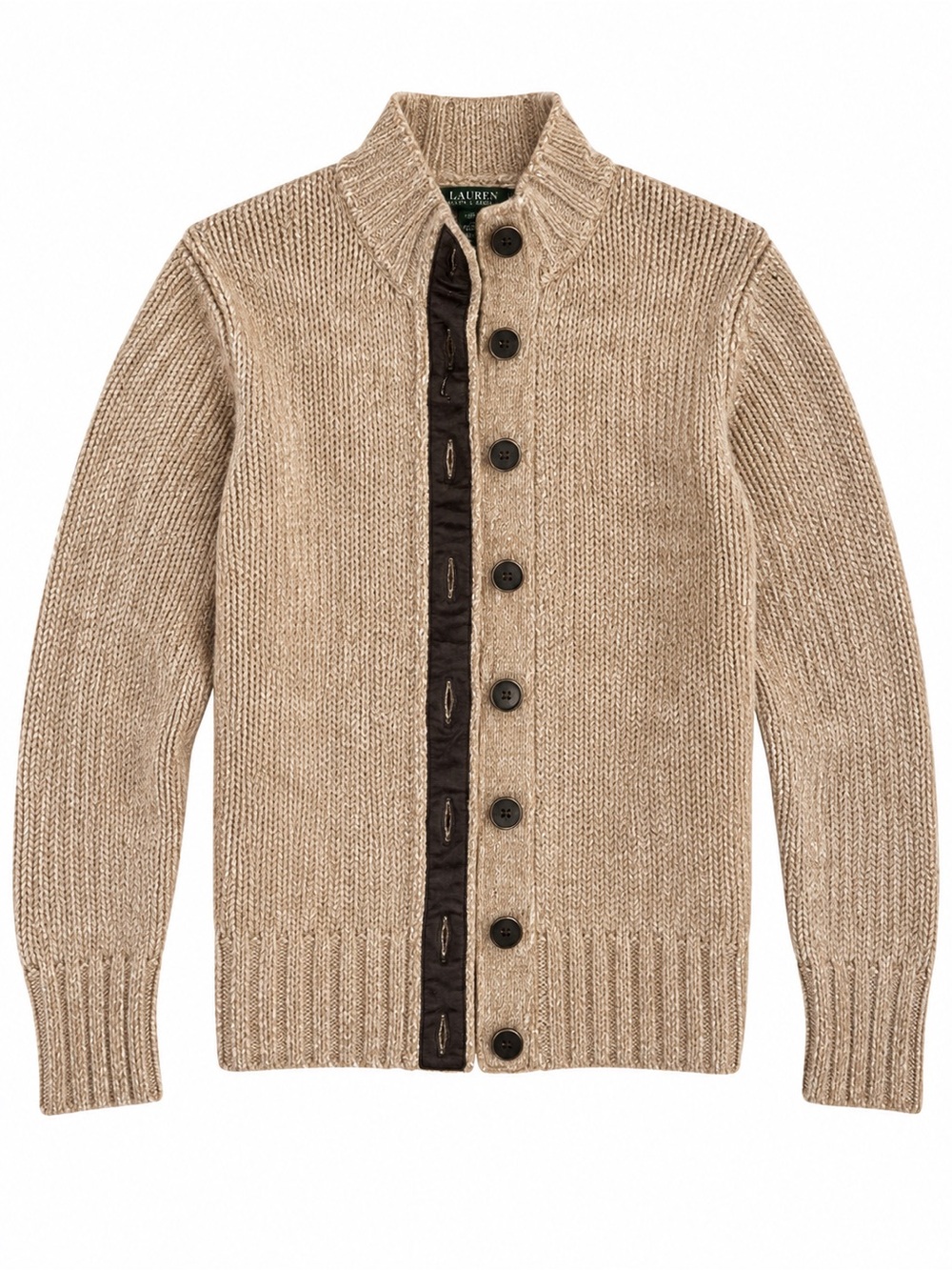 Vintage Y2K Eddie Bauer Wool Blend Button Cardigan Suede Elbow Patches M - Picture 5 of 9